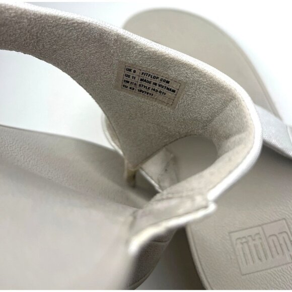 Fit Flp Sandals White Pearl Comfort Toe Ladies Size 11 Thong Sandals Shimmer - Picture 8 of 10